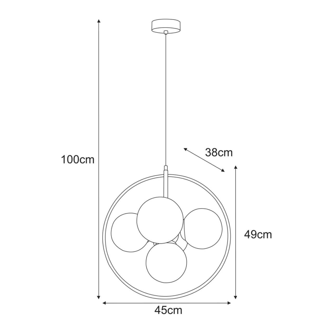 Lampă suspendată K-5369 LOGAN negru E27 – design industrial modern [2]