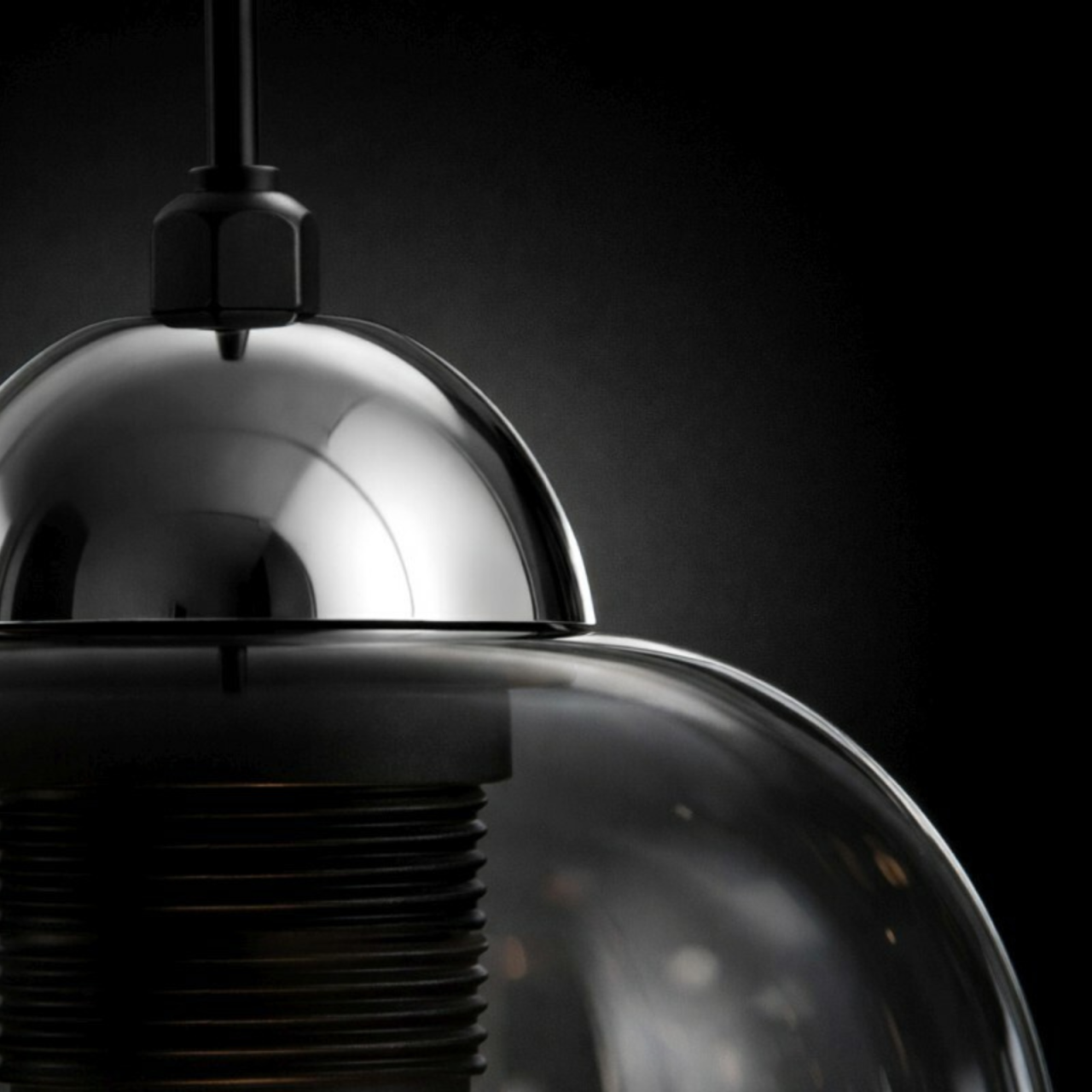 Lampă suspendată K-5610 NIRA 1xE27 negru crom [2]