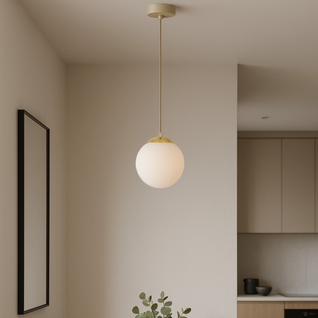 Lampă suspendată K-5790 SAVIA E14 bej alb auriu – design modern [4]