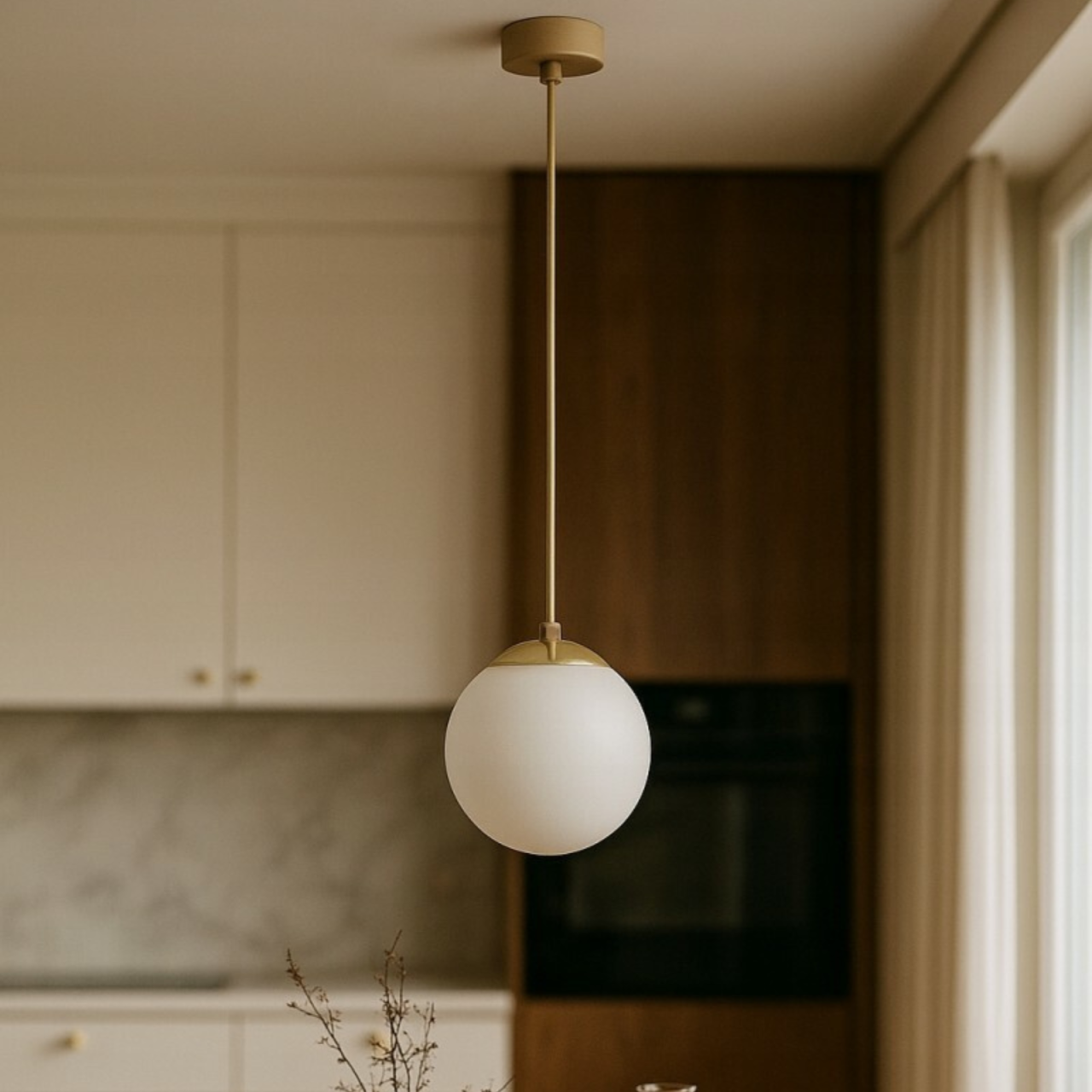 Lampă suspendată K-5790 SAVIA E14 bej alb auriu – design modern [2]