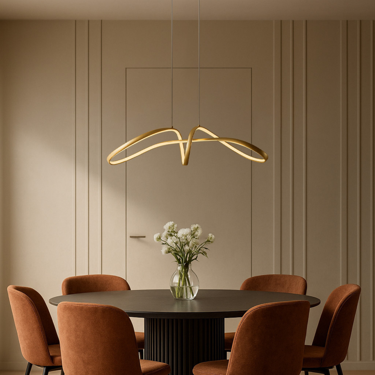 Lampă suspendată LED SNOW K-8235 - auriu [2]