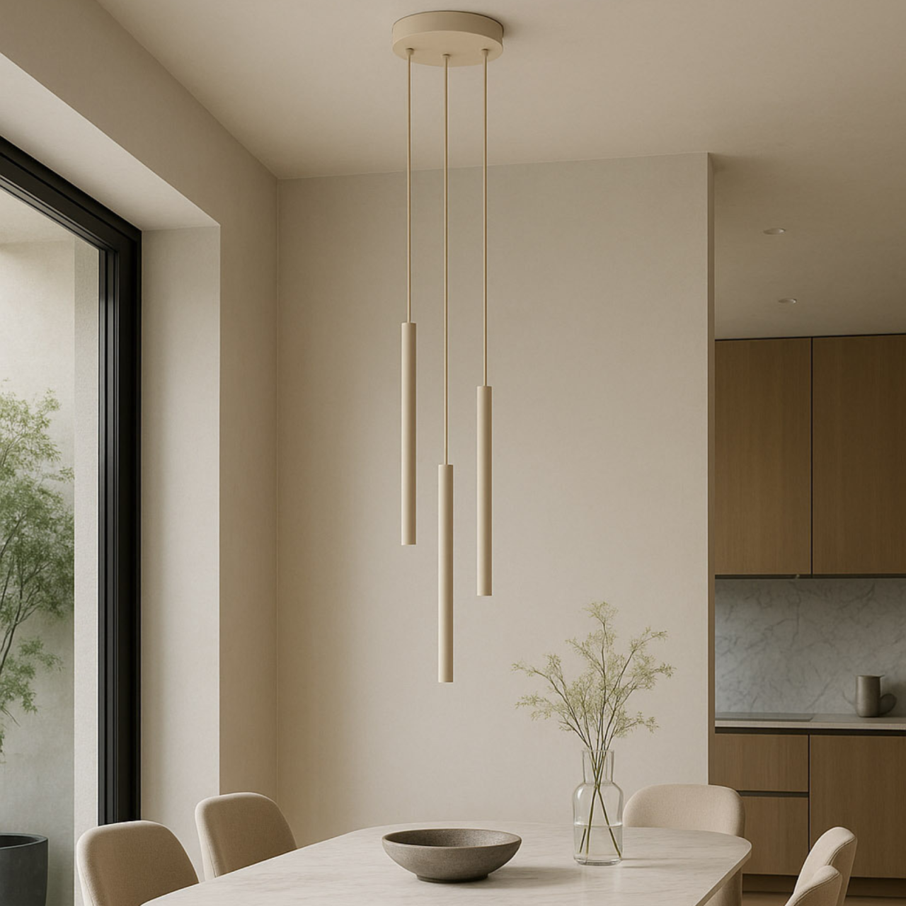 Lampă suspendată K-5836 SUNO 3xG9 bej – design modern tip tub [4]