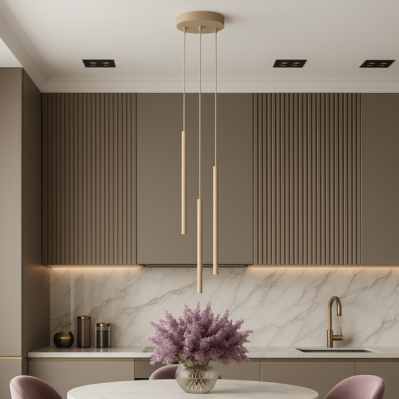 Lampă suspendată K-5836 SUNO 3xG9 bej – design modern tip tub [3]