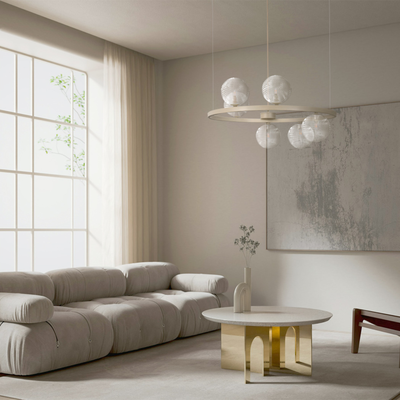 Lampă suspendată K-5700 TESORO 6xG9 bej transparent – design modern [2]