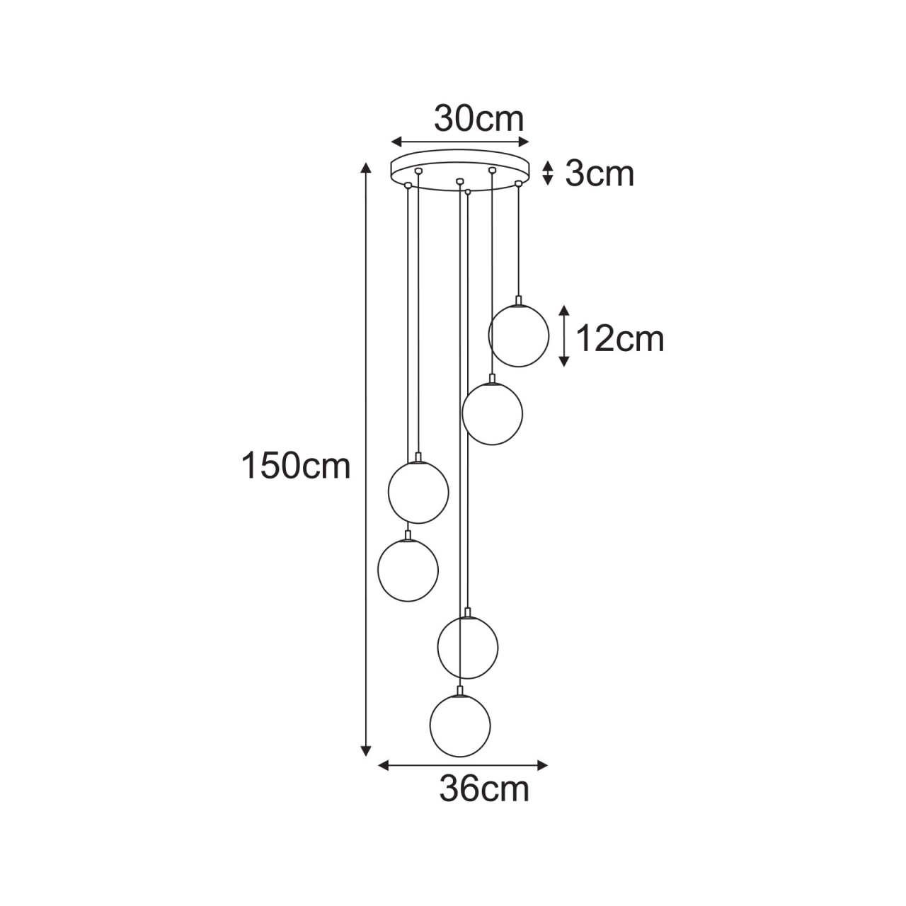 Lampă suspendată K-5701 TESORO 6xG9 bej transparent – design cascadă [5]