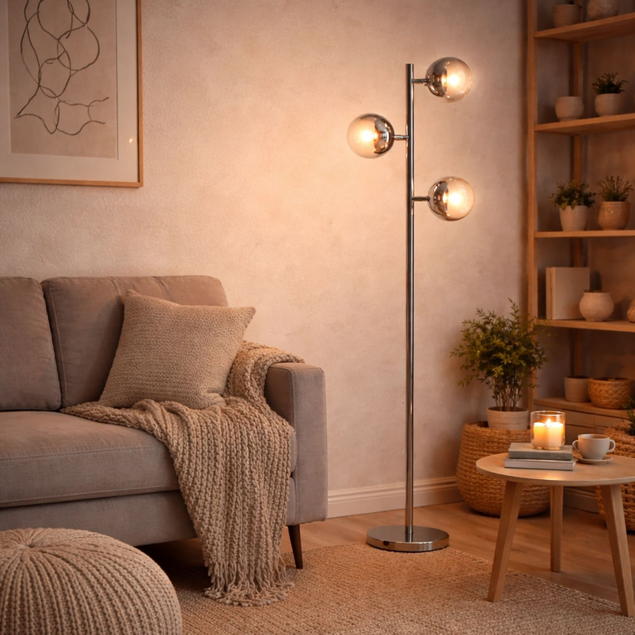 lampadar TRINTON CH 3xE14 crom alb Azzardo [2]