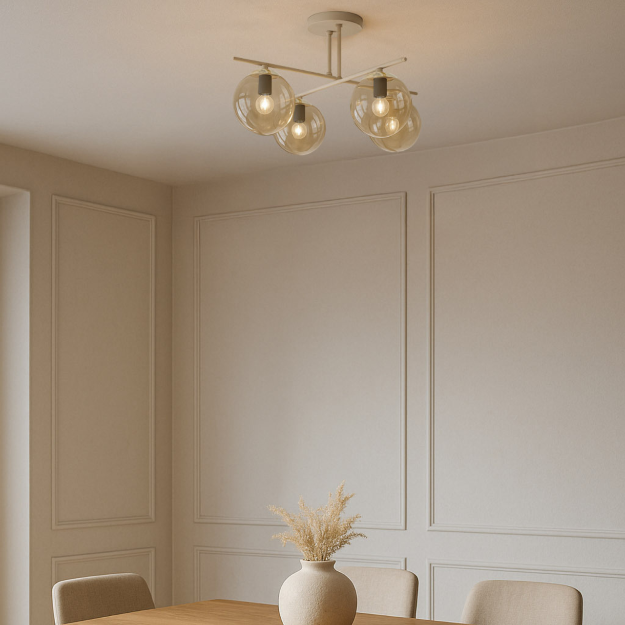 Plafonieră K‑5783 FELIX 4xE14 bej-chihlimbar – lampă de tavan modernă [5]