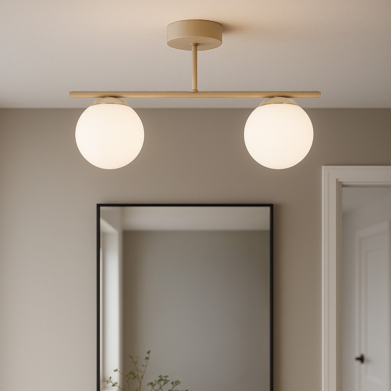 Plafonieră K-5791 SAVIA 2xE14 bej alb auriu – design modern [2]