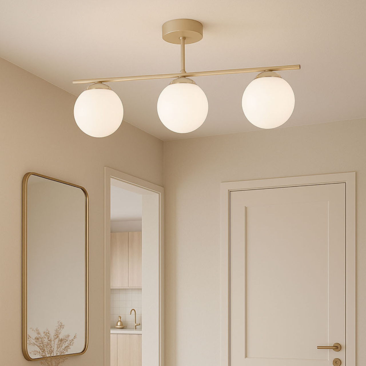 Plafonieră K-5792 SAVIA 3xE14 bej alb auriu – design modern [4]