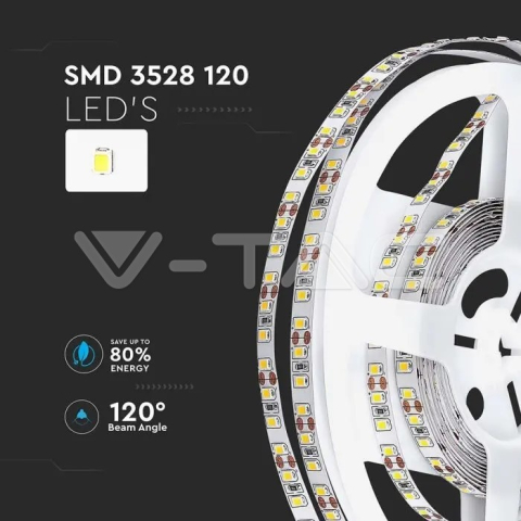 Bandă LED SMD3528 120 LED/m 3000 K IP20 – Iluminat interior cald [6]