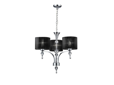 Candelabre - Candelabru IMPRESS 3 AZ0498 – Negru & Crom, 3 surse E27 | Azzardo