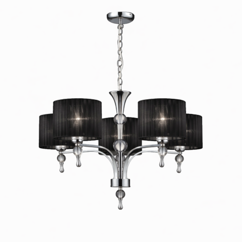 Candelabre - Candelabru IMPRESS 5 AZ0499 – Negru & Crom, 5 surse E27 | Azzardo