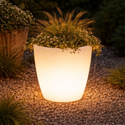 Lampă portabilă FLOWERPOT S – alb freestanding IP44 cu soclu E27 [1]