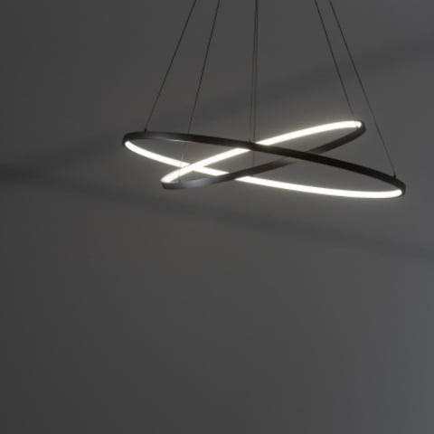 Corpuri de iluminat - Lampă suspendată CIRCOLO LED 35W, 3000K, 1200lm, negru – iluminat modern