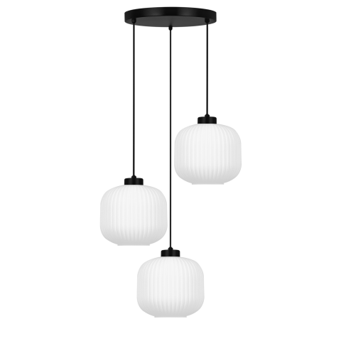 Lustra - Lampă suspendată K-5644 SPARTA 3xE27 alb negru – design modern