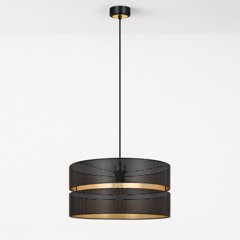 Iluminat decorativ - Lampă suspendată K-5501 MALAVI 1xE27 negru auriu