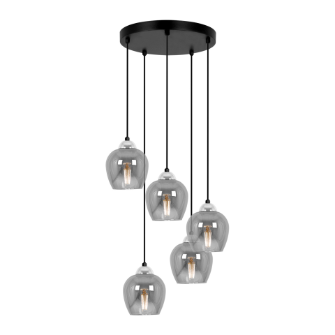 Iluminat decorativ - Lampă suspendată K-5612 NIRA 5xE27 negru grafit