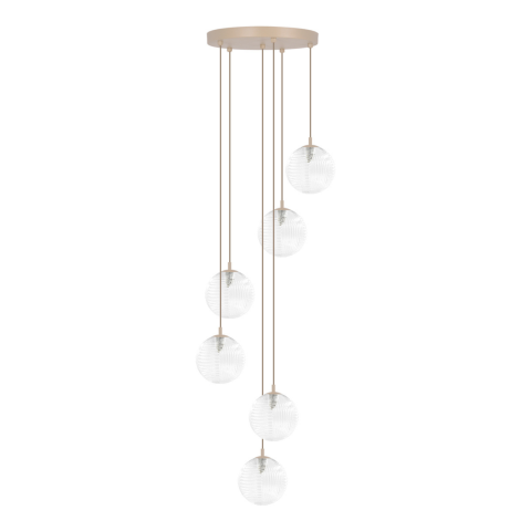 Candelabre - Lampă suspendată K-5701 TESORO 6xG9 bej transparent – design cascadă