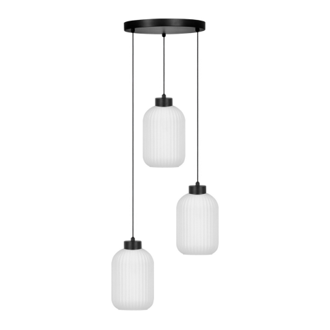 Candelabre - Lampă suspendată K-5735 VILAR 3xE27 negru alb – pendule moderne