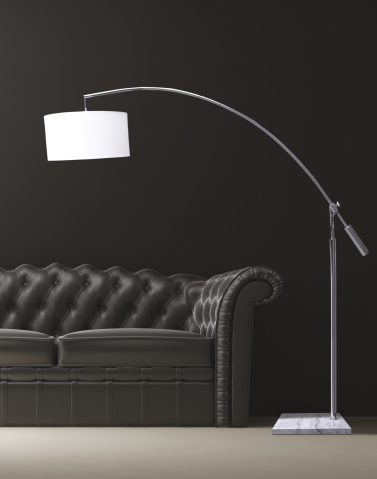 Lampadar modern BIANCA – Crom & Alb, bază din marmură [1]