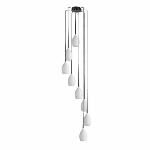 Lustra - Lustră IZZA 8 AZ0160 – Alb & Sticlă, 8 surse E14 | Azzardo