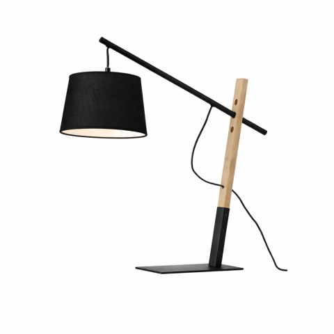 Veioze - veioza GARDA TABLE BK negru maro reglabila E27 Azzardo