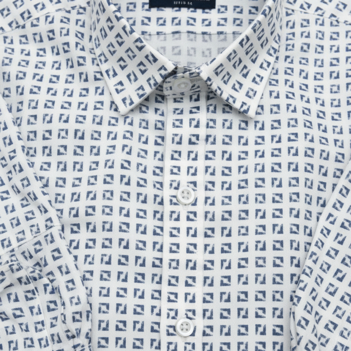 Camasa alba Manuell&Frank cu model patratele [6]