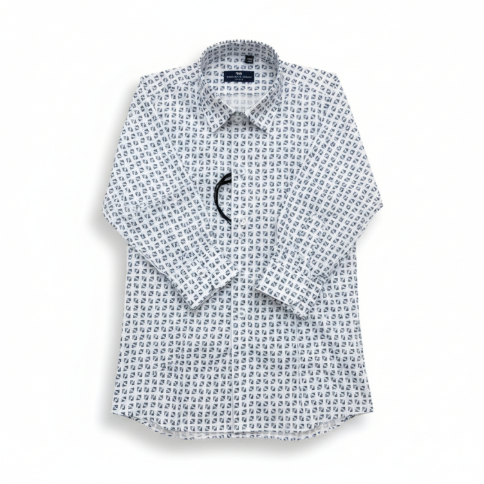 Camasa alba Manuell&Frank cu model patratele [5]