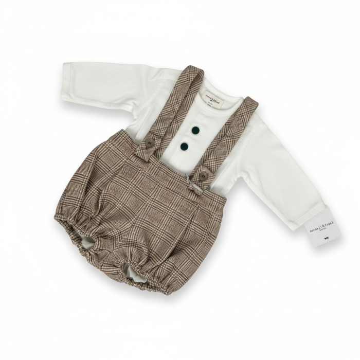 Pantaloni cu bretele Manuell&Frank culoarea Maro [5]