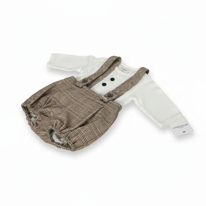 Pantaloni cu bretele Manuell&Frank culoarea Maro [7]