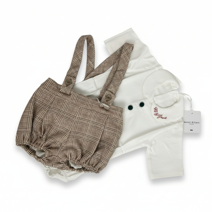 Pantaloni cu bretele Manuell&Frank culoarea Maro [8]