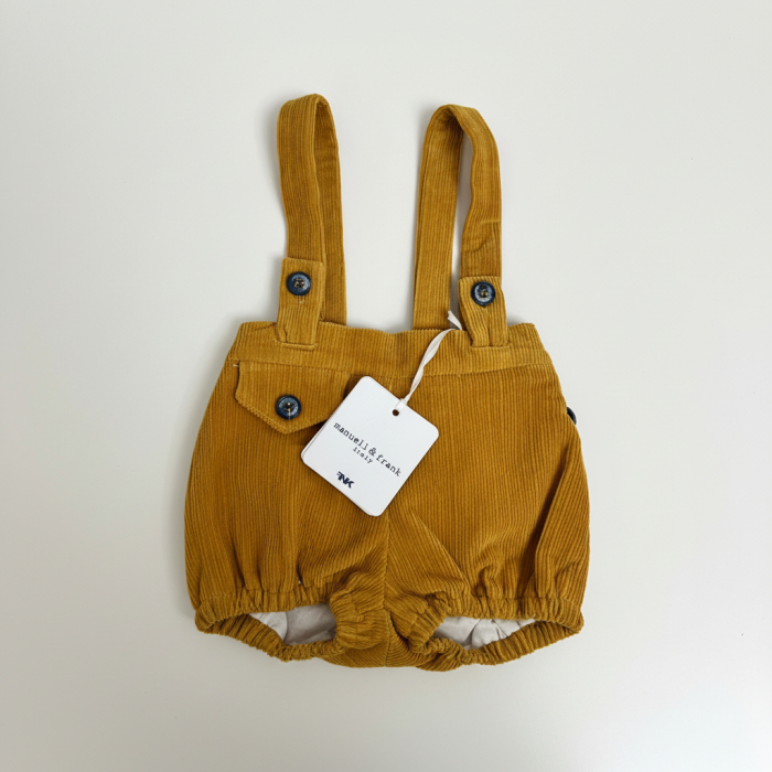 Pantaloni cu bretele Manuell&Frank culoarea Mustar [4]