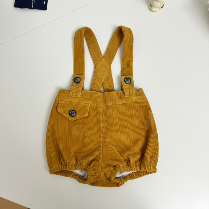 Pantaloni cu bretele Manuell&Frank culoarea Mustar [3]