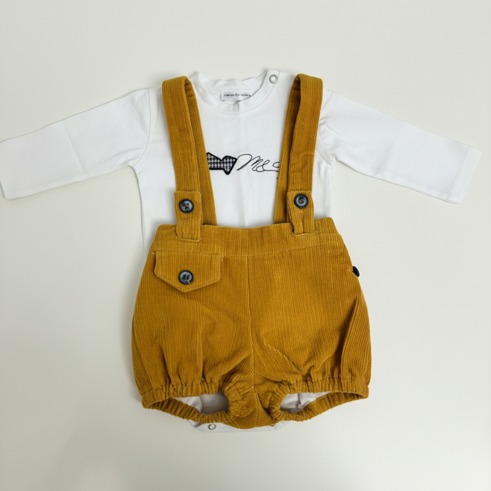 Pantaloni cu bretele Manuell&Frank culoarea Mustar [7]