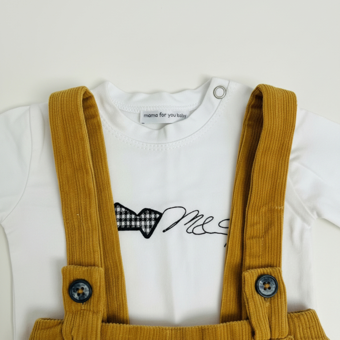 Pantaloni cu bretele Manuell&Frank culoarea Mustar [5]