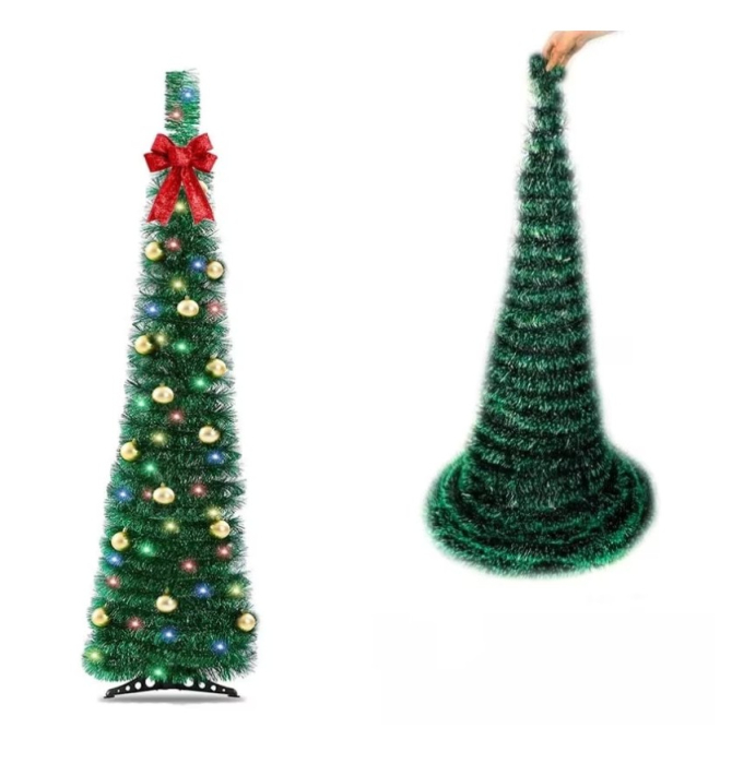 Brad Artificial CELhome 1.5 m – Model POP-UP Pliabil, Verde Intens, Cu Diametru la Baza 40 cm [2]