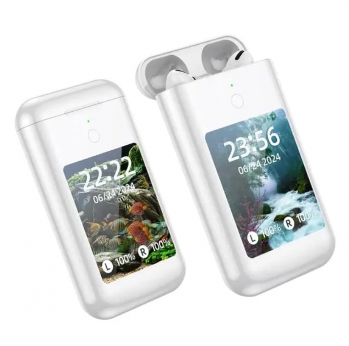 Casti Wireless CELhome, cu Display LCD 2.8” Touch si Baterie Externa Integrata Portabila, 8000mAH, Bluetooth, Alba [8]