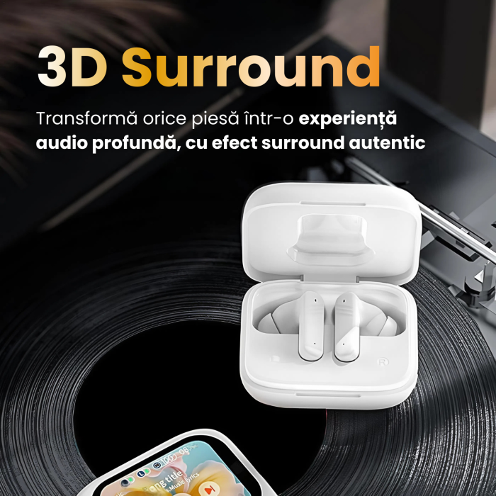 Casti Wireless CELhome Ecran Tactil LED, ANC, 5 Ecrane Prestabilite, ENC pentru Apeluri, Bluetooth 5.4, Sunet HIFI 3D Surround, 3 Moduri Audio, Autonomie Mare, Design Ergonomic [6]