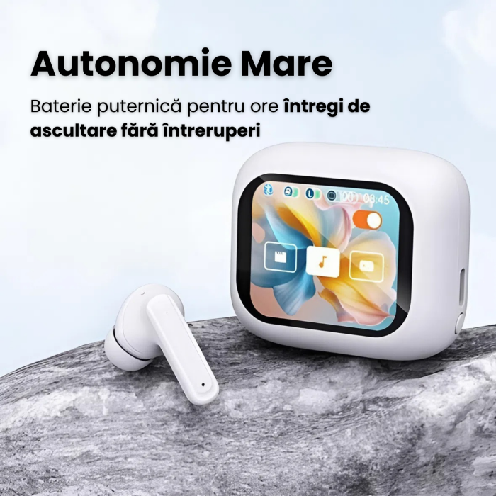Casti Wireless CELhome Ecran Tactil LED, ANC, 5 Ecrane Prestabilite, ENC pentru Apeluri, Bluetooth 5.4, Sunet HIFI 3D Surround, 3 Moduri Audio, Autonomie Mare, Design Ergonomic [10]