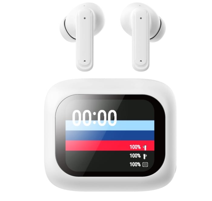 Casti Wireless Inteligente CELhome cu Ecran Tactil 2.01 inch, Bluetooth 5.4, Reducere Dubla a Zgomotului ANC si ENC, Sunet Stereo HD, Autonomie 5 Ore, Cu Cablu Incarcare si 3 Seturi de dopuri din sili [6]