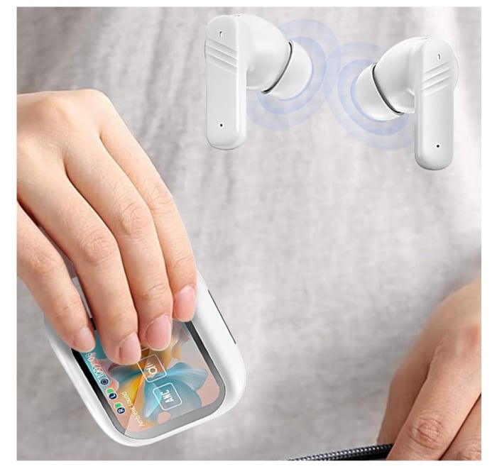 Casti Wireless Inteligente CELhome cu Ecran Tactil 2.01 inch, Bluetooth 5.4, Reducere Dubla a Zgomotului ANC si ENC, Sunet Stereo HD, Autonomie 5 Ore, Cu Cablu Incarcare si 3 Seturi de dopuri din sili [4]