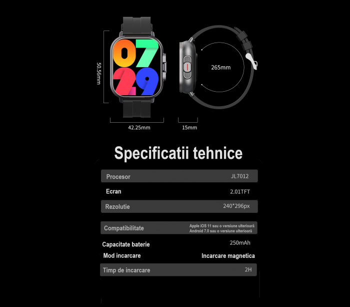 Ceas Smartwatch cu Casti Bluetooth Incorporate, Curea Silicon, 2 in 1, CELhome D8, Ritm Cardiac, Tensiune Arteriala, Monitorizarea Somnului, Fitness, Negru + 1 x Curea Metalica [17]