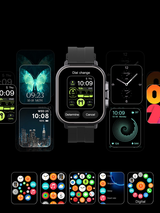 Ceas Smartwatch cu Casti Bluetooth Incorporate, Curea Silicon, 2 in 1, CELhome D8, Ritm Cardiac, Tensiune Arteriala, Monitorizarea Somnului, Fitness, Negru + 1 x Curea Metalica [4]