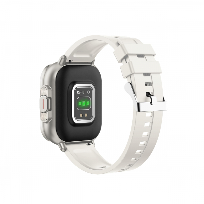 Ceas Smartwatch cu Casti Bluetooth Incorporate, Curea Silicon, 2 in 1, CELhome D8, Ritm Cardiac, Tensiune Arteriala, Monitorizarea Somnului, Fitness, Silver + 1 x Curea Metalica [16]