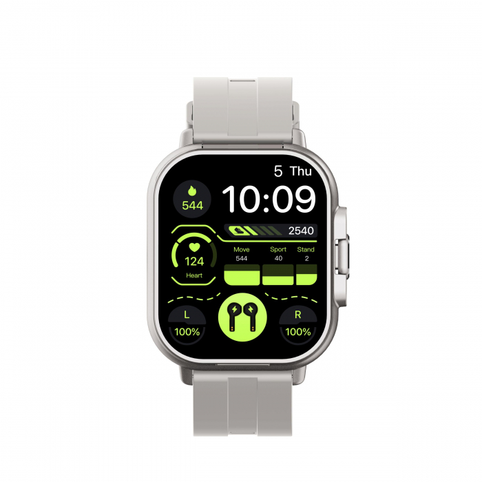 Ceas Smartwatch cu Casti Bluetooth Incorporate, Curea Silicon, 2 in 1, CELhome D8, Ritm Cardiac, Tensiune Arteriala, Monitorizarea Somnului, Fitness, Silver + 1 x Curea Metalica [17]