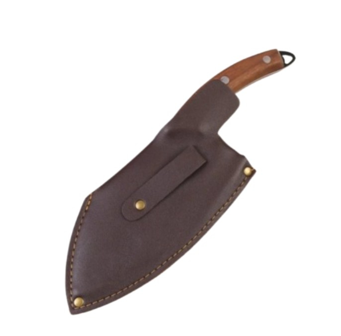 Cutit tip satar pentru transat carne si tocat legume cu teaca din piele, lama 165 mm, lungime 285 mm, 306 g, maner 120 mm [6]