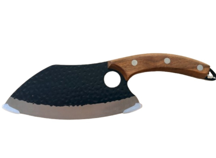 Cutit tip satar pentru transat carne si tocat legume cu teaca din piele, lama 165 mm, lungime 285 mm, 306 g, maner 120 mm [7]