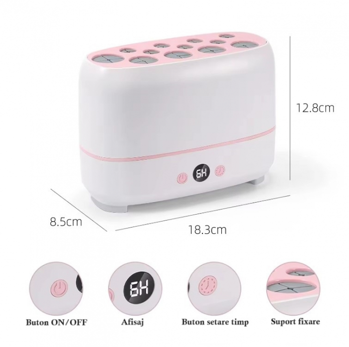 Dispozitiv de Uscare Perii, Pensule si Bureti de Machiaj CELhome, ABS, Silicon, Alimentare USB, 55x39x59CM, Alb [2]