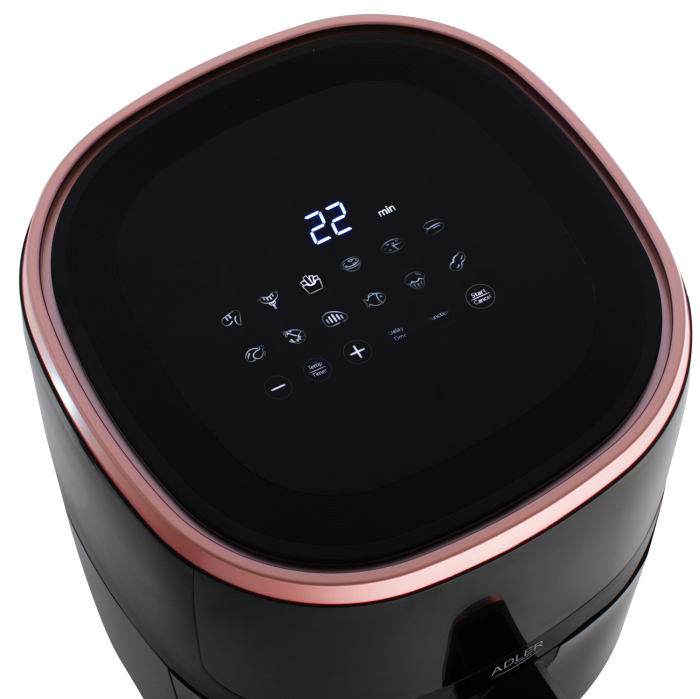 Friteuza cu aer cald Air Fryer 5 L cu 12 programe presetate, convectie rapida, afisaj LED touch, putere 2000 W, fereastra de vizualizare [2]