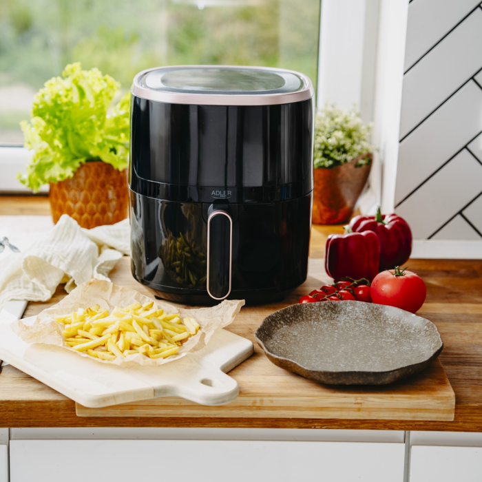 Friteuza cu aer cald Air Fryer 5 L cu 12 programe presetate, convectie rapida, afisaj LED touch, putere 2000 W, fereastra de vizualizare [16]